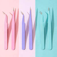 2021TUTU Candy color metal tweezers straight elbow ledger stickers clamps ledger hand tools easy to use H0636