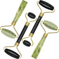 ◕ Jade Roller Facial Ridged Roller Skin Massage Tools Anti Aging and Wrinkles for Face Eye Neck Body for Lymphatic Massage