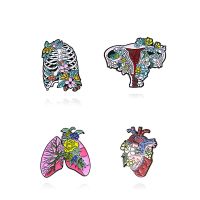 【DT】hot！ Colorful Enamel Pins Designs Lung Uterus Rib Lapel Brooches Badges for Doctor Canvas