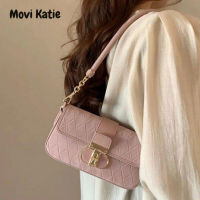 Movi Katie กระเป๋าสะพายไหล่สีชมพูสำหรับหญิงสาวผู้หญิง,กระเป๋าหิ้วเพชรเรียบง่ายกระเป๋าสี่เหลี่ยมขนาดเล็กเข้ากับทุกชุด