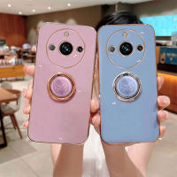 เคสโทรศัพท์ Realme 11 Pro Realme11pro+ หรูหราสีมาการองชุบดีไซน์พร้อมตัวยึดเคสซิลิโคนอ่อนนุ่ม OPPO Realme 11 Pro Realme11pro+ ฝาครอบโทรศัพท์