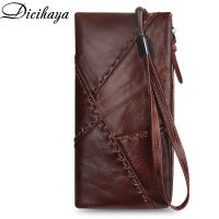 DICIHAYA Brand NEW 2021 Genuine Leather Mens Clutch Wallet Long Purse Phone Bag Passport Cover For Mens Credit Card Holder