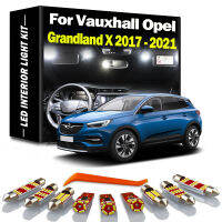 แผนที่โดมภายใน LED 14ชิ้นชุดหลอดไฟเสริมไฟอ่านหนังสือติดหลังคาสำหรับ Opel Vauxhall Grandland X 2017 2018 2019 2020อุปกรณ์เสริม2021