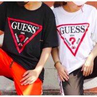 ส่งจากไทย ถึงไวทันใจเสื้อยืดลาย แนวสตรีท พิมพ์ลาย Guess  พร้อมส่งจร้า สวยตรงปก เก็บปลายทางได้S-5XL