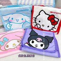 Sanrioed Anime Kuromi Cinnamoroll Melody Travel เครื่องสำอางค์กระเป๋าเก็บกระเป๋าใส่เครื่องสำอางค์แบบพกพากระเป๋าสตางค์สำหรับผู้หญิงแต่งหน้าออแกไนเซอร์