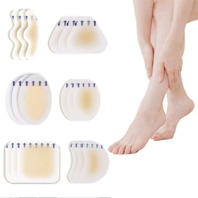 10pcs Adhesive Foot Patches Gel Hydrocolloid Heel Protector Blister Pads Heel Liner Shoes Stickers Pain Relief Plaster Foot Care Shoes Accessories