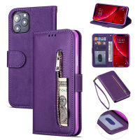 Luxury Wallet Flip Phone Case For iPhone 13 12 Pro Max Mini 11 XR X XS MAX 7 8 6 6S Plus SE 2020 Leather Zipper Card Stand Cover