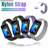 มาฟัม【?Hot Starp】 Huawei Band 8ห่วงไนลอนสายนาฬิกาข้อมือแบบทอกำไลข้อมือตีนตุ๊กแกระบายอากาศได้