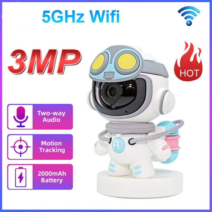 NEW 2MP Smart Home Wifi IP Camera Cute Robot Security CCTV Battery