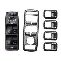 5Pcs Car Window Switch Button Trim Cover Frame &amp; 1 Pcs Window Switch Block Electric Power Window Master Switch