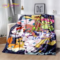 2023 in stock Digimon Adventure Monster Cartoon Soft Plush Blanket, Flannel Blanket Throwing Living Room Bedroom Bed Sofa Picnic Children，Contact the seller to customize the pattern for free