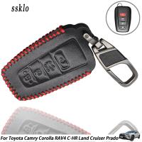 (Ssklo) 4ปุ่ม Key สำหรับโตโยต้าแคมรี่คอโลร่า C- Hr Rav4 Prius Land Cruiser Prado Avalon Crown รถที่ห้อยกุญแจที่วางฝาครอบ