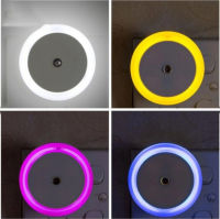 Ranpo Lighting Control Night Light 3 Pin UK Plug Energy-saving Round Shape Bed Light Sensor Light Small Table Lamp