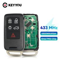 KEYYOU KR55WK49264 5ปุ่มกุญแจรีโมตกุญแจรถอัจฉริยะ Fob 433Mhz PCF7953 ID46สำหรับวอลโว่ XC60 S60 S60L V40 V60 S80 XC70