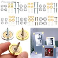 4pcs/set Glass Fasteners Mirror Fixing Nails Stainless Steel Decoration Screw Covers Furniture Hardware Billboard Decor