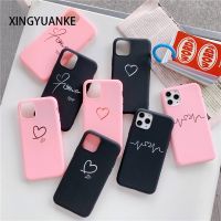 ELEGANT Candy สีซิลิโคนโทรศัพท์สำหรับ iPhone 12 13 Mini 11 Pro Max X XR XS Max 7 8 6 6S Plus 5 5S SE 2020น่ารัก Love Heart Cover