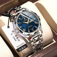 【July hot】 Mens business automatic watch week calendar handsome mens waterproof luminous