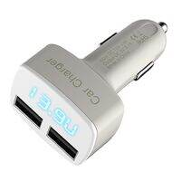 4 In 1 Dual USB Car Charger โวลต์มิเตอร์โวลต์อุณหภูมิปัจจุบันเมตรจอแสดงผลดิจิตอลแบบพกพารถแรงดันทดสอบ