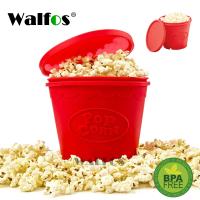 Walfos Silicone Popcorn Maker Microwave Popcorn Bucket Heat-resistant Bowl Container DIY Popcorns Maker with Lid Kitchen Tool