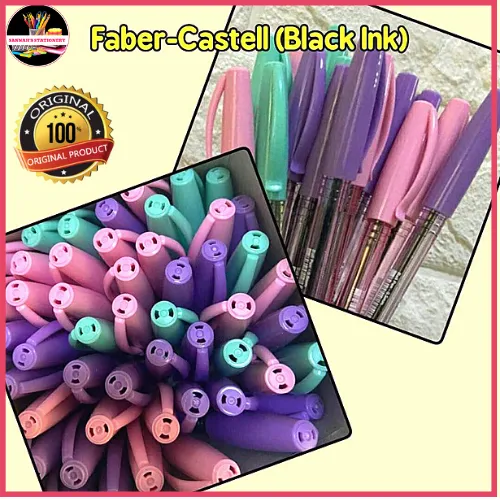 Faber Castell 1419 Ballpen 0.5mm Pastel Barrel Black Ink (Random Color ...