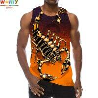 Scorpion Tank Tops For Men Summer Poison Graphic 3D Print Sleeveless Sport Gym Tops Novelty Beach Hip Hop La Animal Run Vest