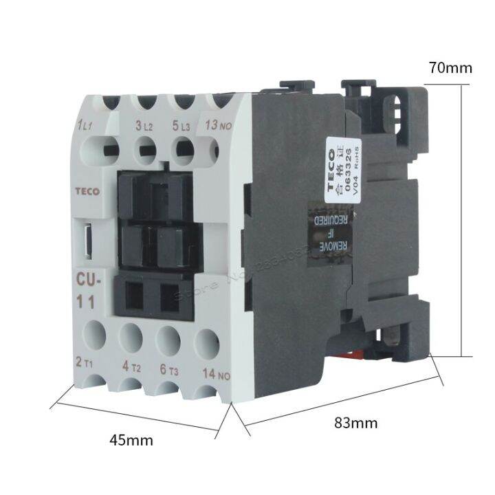 thumbnail image 2 of TECO CU-11 Contactor - 11A, 4NO, AC 24V-380V Coil Voltage, Compact Energy-Saving Design For Electrical Control Panels 2 of 9