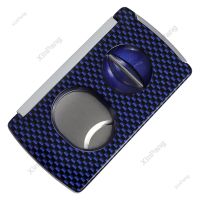 ✷﹍ Carbon Fiber Metal Cigar Cutter Portable Cigar Punch V-Cut Smoking Accessories Gadgets Blade Drill Cigar Hole Puncher Pocket