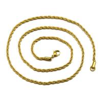 CIFbuy High Quality Gold Plating Rope Chain Stainless Steel Necklace For Women Men Gold Fashion Rope Chain Jewelry Gift