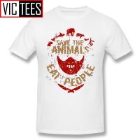 Mens Hannibal T Shirts Save The Animals Eat People Tshirt Print Tee Shirt Man 100 Cotton Fun Tshirt