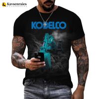 2022 Hot Sale Heavy Equipment Tractor Excavator Printed 3D T-shirt Men Summer Outdoor Fashion Casual T Shirt Streetwear Cool Top