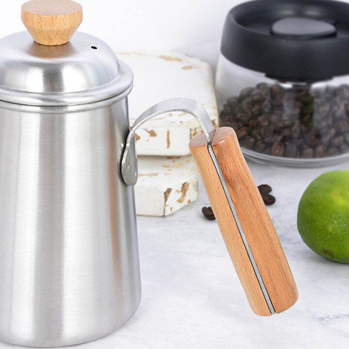 650ml-thickened-stainless-steel-gooseneck-spout-with-wooden-handle-coffee-kettle