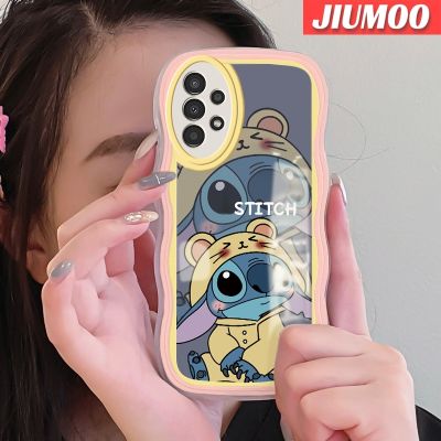 JIUMOO เคสปลอกสำหรับ Samsung กาแลคซี A04s A13 5G ลายการ์ตูนน่ารักสติทช์ดีไซน์ใหม่สีสันสดใสเคสโทรศัพท์โปร่งใสป้องกันเลนส์กล้องกล่องกันกระแทกเคสซิลิโคนอ่อนชัดเจน