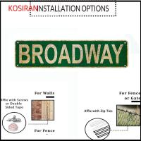 KONSIRAN สีเขียวอ่อน ลาย broadway Street Sign แผ่นเหล็กชุบดีบุก การตกแต่งผนัง ภาพวาดติดผนังย้อนยุคทำจากดีบุก สามารถให้บริการได้ 164นิ้วค่ะ ภาพวาดดีบุกตกแต่งบ้าน บาร์บาร์บาร์