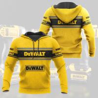 （ALL IN STOCK XZX）  DeWalt 3D All Over Printed Custom Name T-Shirt Sweatshirt Hoodie Bomber 557  (Free customized name logo for private chat, can be changed with or without zipper)