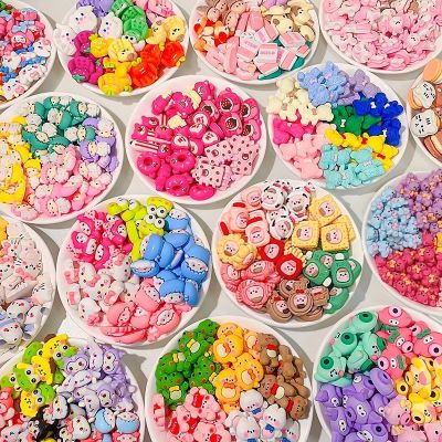 10 Pieces/set Random Mixed Cartoon Animal Candy Food Series Mobile Phone Resin Flatbacks Cream Gel Diy Material Accessories