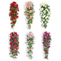 hotx【DT】 Silk Fake Artifical Flowers Vine Hanging Basket Room Balcony Decoration