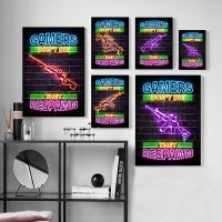 Modern Artwork Neon Design Posters Canvas Painting Print Color Wall Art Picture Gun Enthusiast Room Home Decor Mural Frameless