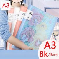 A3 File Folder Display Book 20-80pages Painting Art Collection 8k Album Transparent Information Childrens Reward Poster Storage