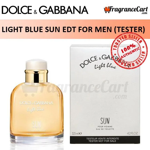 D&G Light Blue SUN Pour Homme EDT for Men (125ml Tester) Dolce & Gabbana  Eau de Toilette [Brand New 100% Authentic Perfume/Fragrance] | Lazada  Singapore