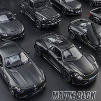 【RUM】1:36 Scale Matte Black Series รถ Diecast ของเล่นเด็กตุ๊กตาของขวัญรถของเล่นชุดของเล่นรถและที่จอดรถโมเดลรถของเล่น Collection