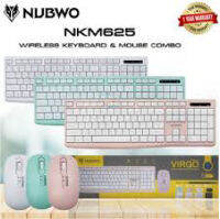 nubwo ชุดไร้สาย 2in1 ได้ทั้งkeyและmouse usb2.4 ความละเอียดได้ถึง1600dpi /แท้ศูนย์ VIRGO nkm 625 มาในโทนพาสเทลเบาๆตา