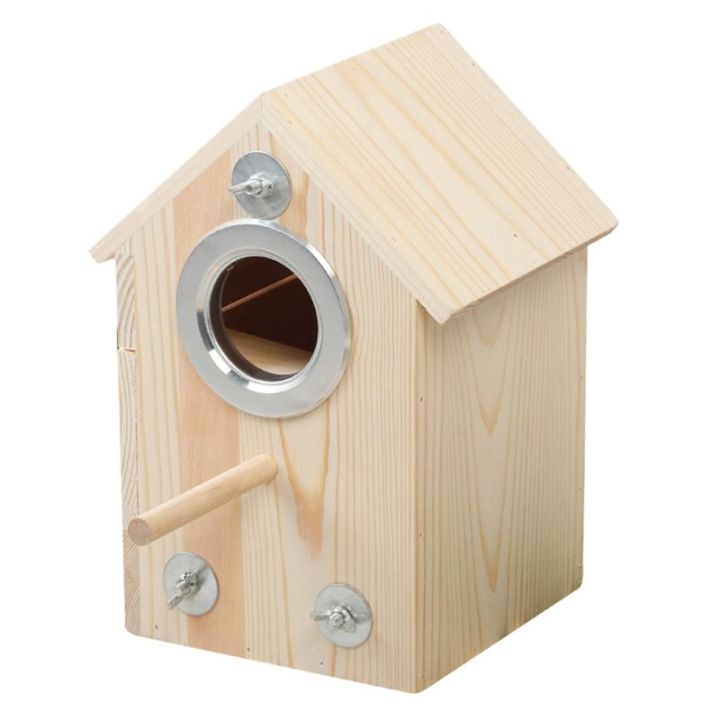 Parakeet Nest Box Bird House Wood Breeding Box Side Opening Mount 