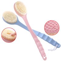 【YF】 Soft Body Scrubber Shower Exfoliating Scrubs Long Handle Bath Brush Exfoliator Skin Massager Cleaning Bathroom Accessories