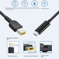 USB ชนิด C PD สายเคเบิลสำหรับชาร์จแล็ปท็อป Thinkpad Lenovo 65W 20V ชนิด C To Thinkpad DC สายไฟอะแดปเตอร์เชื่อมหูฟัง1.5เมตร