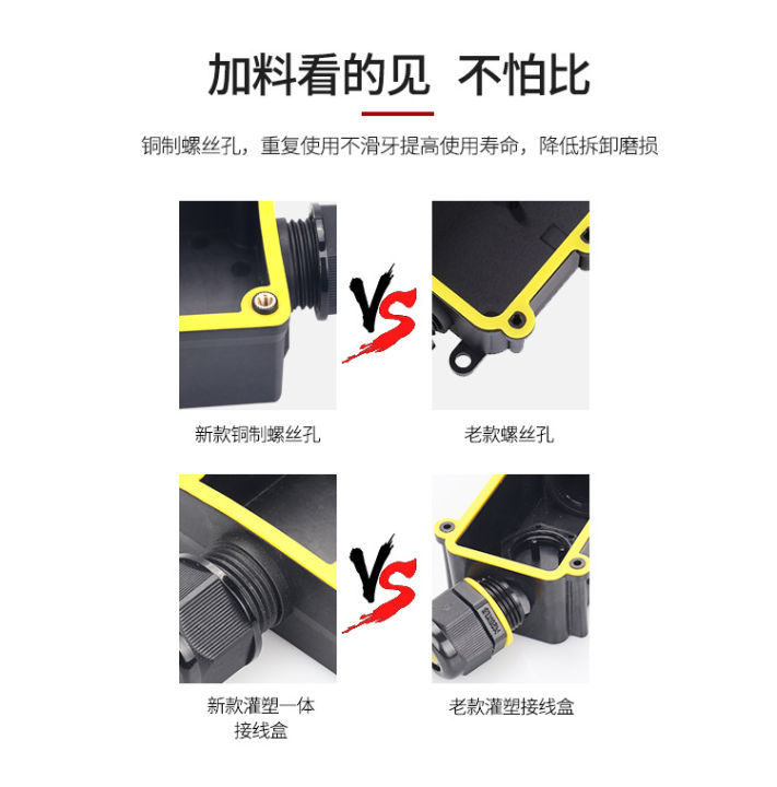 กล่องสายไฟประเภท-h-กล่องกันน้ำ-ip68สองในสองในสี่สายกล่องไฟฟ้าอุปกรณ์ลวดอุปกรณ์เดินสายไฟ-led-แบบยึดได้สำหรับการเชื่อมต่อพลังงานในร่มและกลางแจ้ง