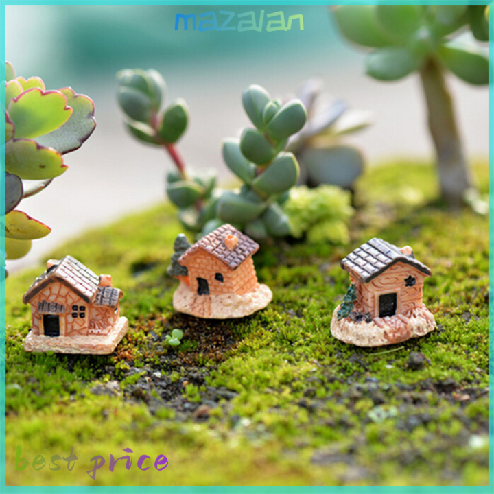 mazalan-3pcs-ตกแต่งภูมิทัศน์ขนาดเล็กบ้านหัตถกรรมของขวัญสวนเครื่องประดับ