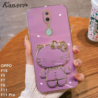 Kanavi เคสโทรศัพท์แฟชั่นสำหรับ OPPO F1S F5 F9 F11 F11 Pro,เคสโทรศัพท์กระจกแต่งหน้า KT รูปแมวทำจากซิลิโคนนิ่มกันกระแทก