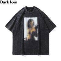 ❐ஐ เสื้อยืดแขนสั้น ผ้าฝ้าย ทรงหลวม ลาย Dark Icon สไตล์ฮิปฮอป ฮาราจูกุ สตรีท เหมาะกับฤดูร้อน สําหรับผู้ชาย 2022