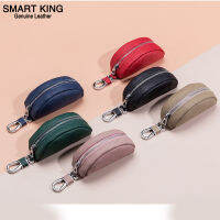 Smart King ที่ใส่กุญแจสำหรับผู้หญิงและผู้ชาย,กระเป๋ากุญแจรถยนต์มีซิปมัลติฟังก์ชันหนังแท้อเนกประสงค์