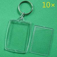 10 Pcs Keychain Key Chain Rings Blank Clear Transparent Acrylic Picture Frames 32x46mm Lockets xqmg Key Decorative Hooks Home